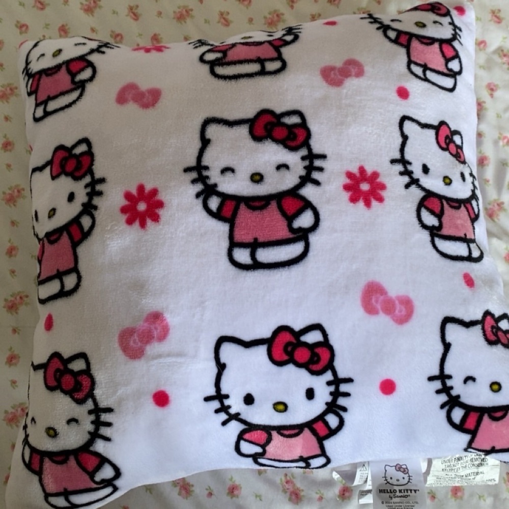 Hello Kitty Pink and White Decorative Pillow